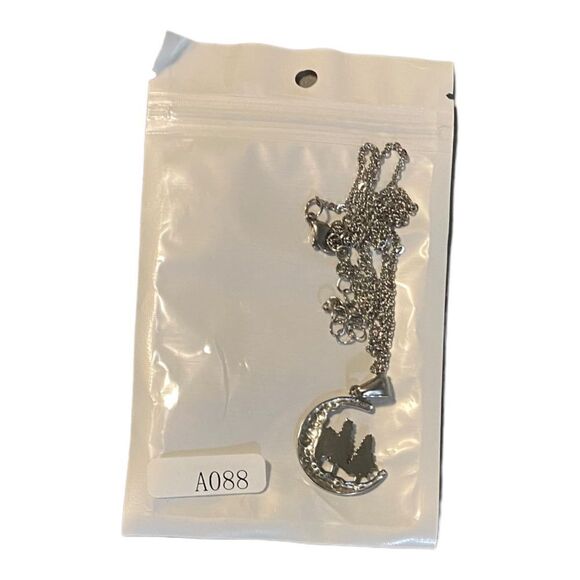 $5 ADD ON NEW Moon Nature Celestial Stainless Steel Silver Tone 18” Necklace - Picture 4 of 5